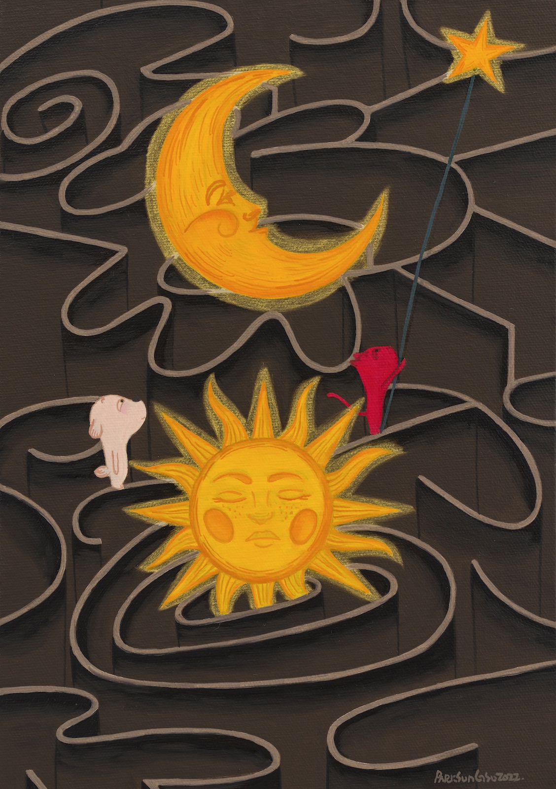 At night, the moon opens its eyes and the sun closes its eyes